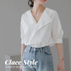 클레이스 빅카라 퍼프소매블라우스 레이스 빅카라 퍼프소매블라우스