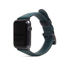 SLG DESIGN D6 이태리 미네르바 복스 레더 Strap for Apple Watch SE / Series 1 to 6 42/44mm (Blue)