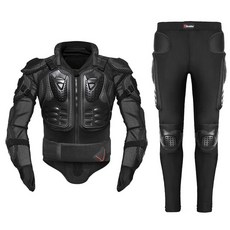 HEROBIKER 남성용 오토바이 재킷 바디 아머 라이딩 모토 보호 모토크로스 레이싱, 06 MC1008-MP1004 BK_02 5XL