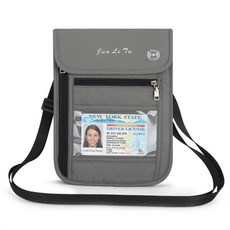 패션 여행 파우치 RFID 블록 지갑 목 지갑 카드 머니 여권 홀더