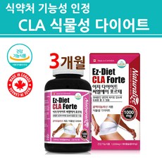 식약처인증 CLA 다이어트 공액리놀렌산 체지방 감소 식물성 보조제 과체중 성인 여성 남성 뱃살 복부 지방 축적 방지 운동 부족 관리 홍화씨유 캐나다 직구 식약청 인정 건강기능식품, 대용량_3개월