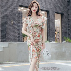 여름 작은 키 슬림핏 스위트 롱 허리보정 쉬폰 여성
