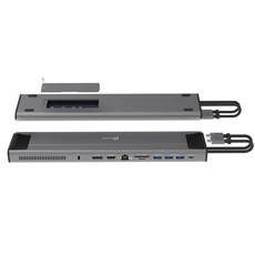 12in1 C타입 Gen2 10G PD 충전 4K 미러링 기가랜카드 M.2 NVME SATA 맥북 듀얼 도킹스테이션 JCD552 NEXT-JCD552