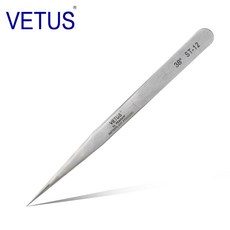 핀셋 VETUS고정밀 스테인레스 자성방지 방산 시계 공구 전자 수리 ST-12 38도, 기본