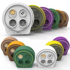 러그박스 라운드탭 10m 3구 USB 멀티탭 LUG-GXG-10U-1.0, 브라운화이트, 1개
