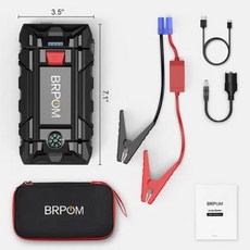 점프스타터 자동차 공기 압축기 포함 24000mAh 휴대용 부스터 충전기 3000A 강력한 배터리 시동 장치, 1개