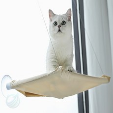 추천팩토리 고양이 창문 거치대 고양이창문장난감, 아이보리, 1개