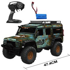 RBRC110 1대10랜드로버 지프 리모컨 2.4G 오프로드RC카 사륜 4WD 원격조종, 녹색 + 배터리1개(30분)