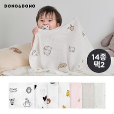 [도노도노] 순수코튼 거즈 라이트블랭킷 (아기이불) 2장, 디자인선택1:쥬피터 / 디자인선택2:빅베어