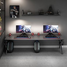  1인용 2인용 컴퓨터 게이밍 책상 PC방책상 테이블 1200 1400 1600 1800, K형 더블 240x60 