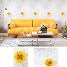 단열벽지 라이즈 10M 노란 해바라기 풀발린 거실 큰방, 상품명참조