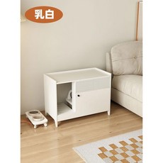 대형 고양이 원목 화장실 사막화방지 업그레이드 변기 반려묘 탈취 지능형, B. 화이트, 1개