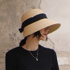 에스라이프 여름 라피아햇 여성 버킷햇 밀짚 모자