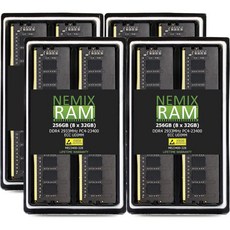 256GB 8x32GB DDR4-2933Mhz PC4-23400 ECC UDIMM 2Rx8 1.2V NEMIX RAM의 버퍼링되지 않은 서버 메모리 363982, 256GB (8X32GB)
