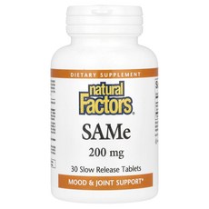 Natural Factors SAMe 200mg 서방형 30정, Natural Factors SAMe 200mg ..., 1개