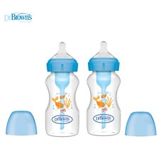 닥터브라운 와이드넥 옵션스 플러스 골드피쉬 PP 젖병, 2개, 270ml, 블루