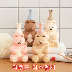 로마네 도낫도낫 베어 버블 미니 디스펜서 욕실 주방 핸드워시 거품비누 보관 용기 250ml, 밀크티, 1개