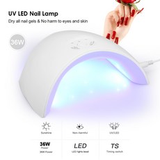 36 w uv led 램프 건조기 네일 젤 12 led 자외선 네일 경화 기계 네일 아트 페인팅 살롱 도구|네일 드라이어|, 1개, WHITE, 단일