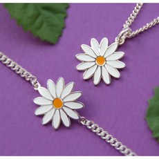  미아방지목걸이 미아방지팔찌 데이지 미아방지 데이지꽃 미아방지제품 은제품 조카선물 등원선물 돌선물 백일선물, 목걸이팔찌세트, 1개 