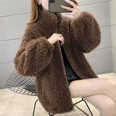 besteffie 후리스 여성용 겨울 여성용 따뜻한 인조털 집업 자켓 뽀글이 바람막이 하이넥 E88
