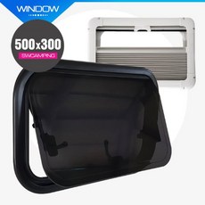 SW 캠핑카 창문 500x300 (PVC 내부프레임) 캠핑카 카라반 모터홈 RV 차박 오토캠핑 여닫이창문, 1개