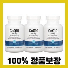레이크 에비뉴 뉴트리션 바이오페린 함유 CoQ10 100mg 식물성소프트젤 150정 x 3, 3개