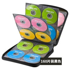 차일드영 수납파우치 SANWA 산업 블루레이 콤팩트디스크 차량탑재 시디백 CDDVD 160 개입, 160 개입 블랙 하드케이스 FCD-