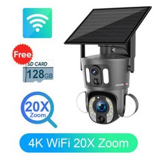 태양열카메라 태양광 태양열 카메라 LS VISION 4G 태양 보안 야외 20X 줌 듀얼 스크린 8MP WiFi PTZ 렌즈 PIR 감지 자동 추적 UBOX, 2) WiFi Cam  20X Zoom - ubox