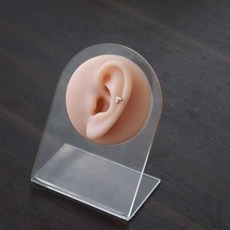 그린민 귀 모형 ASMR 실습용 교육 헤드폰 이어폰 SR3D 시뮬레이션 가짜귀, 스탠드 포함 한쪽 귀 플래티넘 스킨, 1개