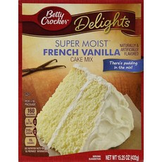 Betty Crocker 슈퍼 모이스트 케이크 믹스 딸기 432.3g15.5온스 4팩 140151, 432g, 4개