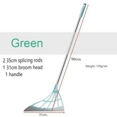 실리콘 빗자루 욕실 유리 원피스 닦는 걸레 매직 가정용 작은 접합 텔레스코픽 청소, 2) green, green