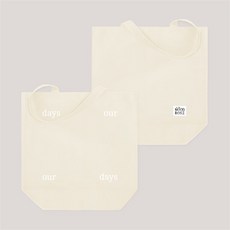 [무드로즈] our days 레터링 숄더 캔버스 에코백 (아이보리-화이트레터링)