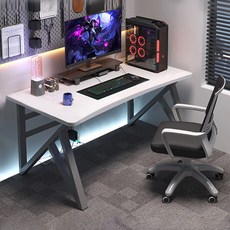 스피세프 사무용 가정용 게이밍 컴퓨터 책상 1200, 흰색 + 회색 다리