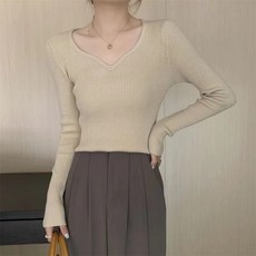 [스틸디스] 마샬 하트넥 골지 니트