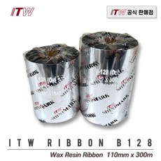 (당일출고)ITW B128 110mm x 300m 왁스리본 바코드리본 라벨리본, 1개