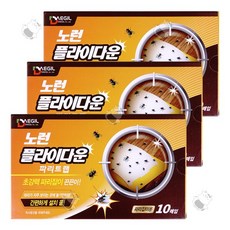 노런 플라이다운 파리트랩 10매입 초강력 파리잡이 끈끈이, 3개, 20g