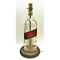 조니 워커 Red 라벨 Large 1.75L Liquor 보틀 TABLE 램프 라이트 우드 베이스