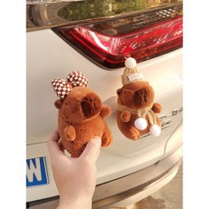 루미또와 카피바라 차량용 외부인형 차량 액세서리 열쇠고리, 리본카피바라