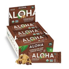 ALOHA 식물 기반 단백질 바 땅콩 버터 초콜릿 칩 12개 56.1 g1.98 온스 저설탕 글루텐 프리 팔레오 저탄수화물 스테비아 콩 설탕 알코올 없음 140790