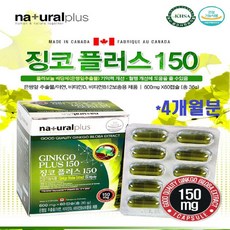 네추럴플러스 징코빌로바 징코 플러스 은행잎추출물 병풀잎 아연 비타민d 비타민b12 플라보놀 혈행개선 기억력 수험생 청소년 집중력 갱년기 남성 여성 뇌 혈관 영양제, 2통