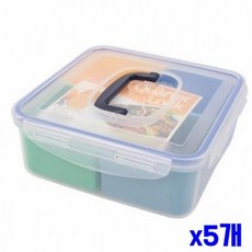 반찬 나누기 좋은 다용도 찬합 정사각 x5개 밀폐용기 (WF7E43C), 1개, 상세페이지 참조
