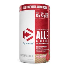 Dymatize Nutrition 다이마타이즈 ALL9AMINO BCAA EAA L 류신 이소류신 발린 리신 트레오닌 페닐알라닌 메티오닌 히스티딘 트립토판 수분 많은 수박 450g, 1개