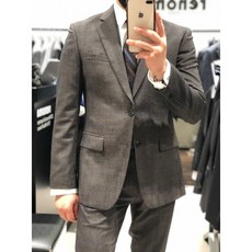 레노마 브라운칼라 체크패턴 정장 ALKMSJ19A