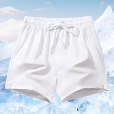 미투리아 남녀공용 스판 냉감 커플 비치 3부 반바지