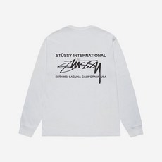 스투시 스무스 인터내셔널 롱슬리브 1111 흰색 인터네셔널 LS 커리, XL