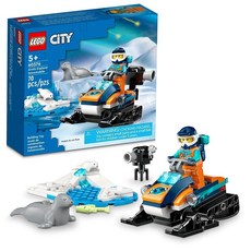 LEGO City Arctic Explorer 스노모빌 60376 빌딩 장난감 세트 미니 피규어와 씰 피규어 2개가 있는 놀이 상상력이 풍부한 역할 놀이를 위한 재미있는 선물 아