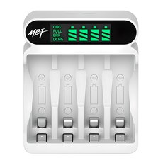 엠비에프 LCD AA AAA 건전지 Ni-MH 급속충전기 4구 MBF-4BCG, 1개 1개