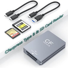 CFexpress B Type 카드 리더 USB 3.2 Gen 2 10Gbps Cf Express 및 Windows Mac Linux Android와 호환되는 SD