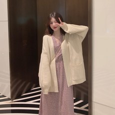 겨울 가을 옷 스타일리쉬 타입 산후 외출 스웨터 코트 잔꽃장