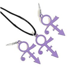 Roque Prince Symbol Dangle Earrings Necklace Light Purple Co/9687548